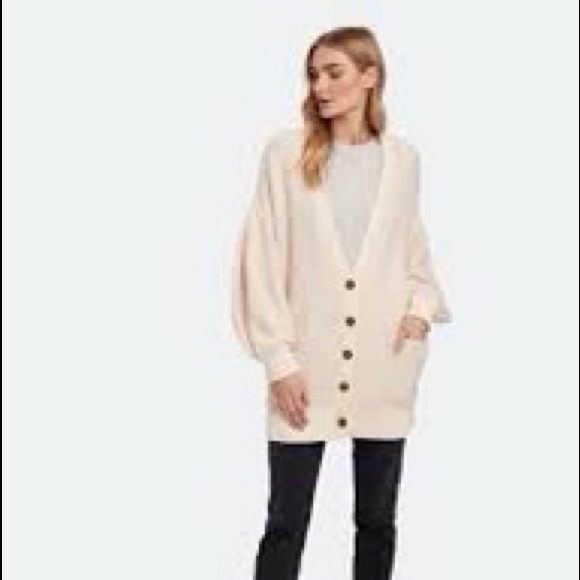 Free people oversized cardigan cream oversized - Picture 10 of 11